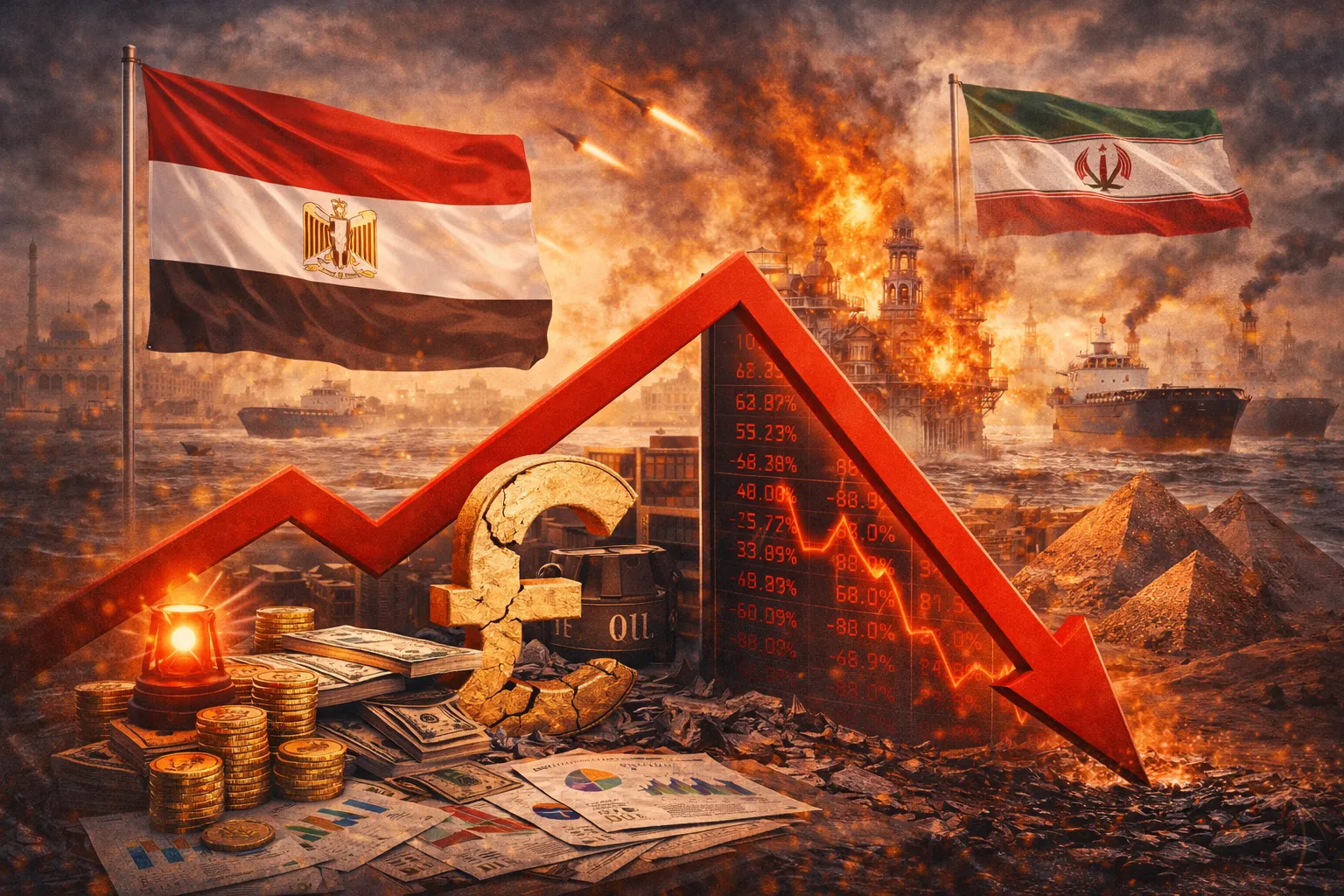 فيتش سوليوشنز: مصر ثالث أكثر الأسواق الناشئة تعرضاً لتداعيات الحرب الإيرانية